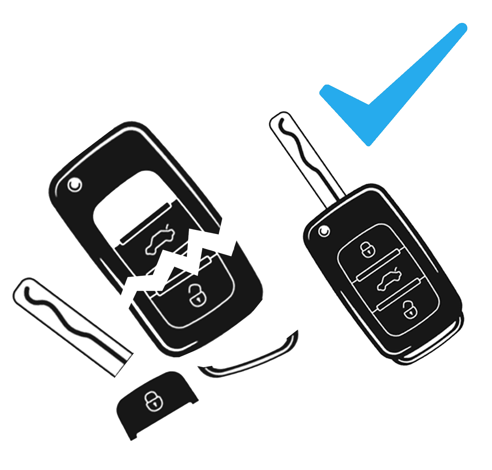broken Key and new one