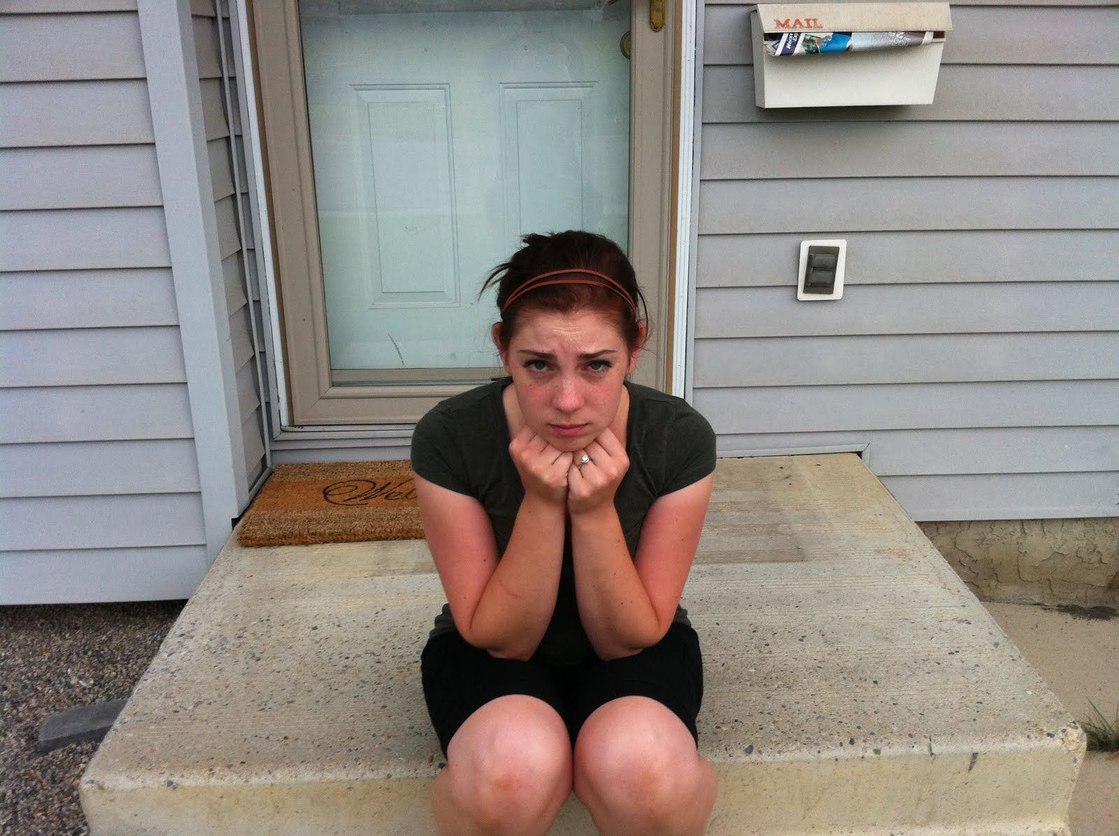 woman locked out from her home